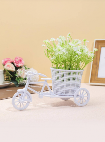 زهر صناعية DIY دراجة ثلاثية العجلات شكل اناء للزهور مع قطعة واحدة