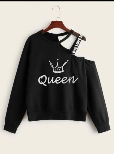 سويت شيرت بعنق غير متماثل