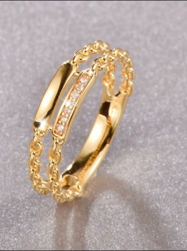 خاتم نحاس مجوهرات بمكعب الزركونيا 7