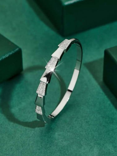 اسوارة مكعب زركونيا زخرفة فضي