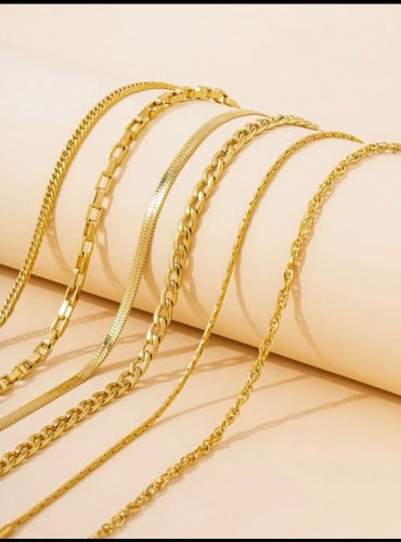 خلخال موحد اللون مبسط 6 قطع