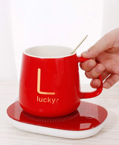 قاعدة تسخين درجة حرارة ثابتة تعمل بالطاقة USB بدون كوب، تحافظ على درجة الحرارة عند 45-50 درجة قطعة واحدة