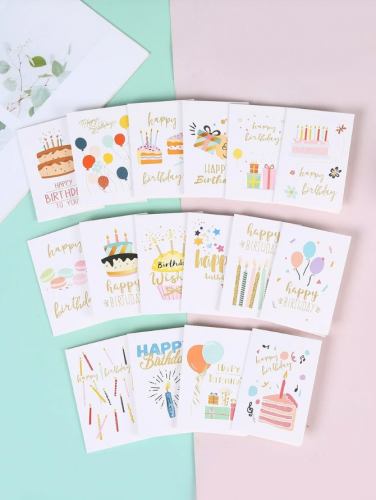 بطاقة تهنئة نمط مختلط 16 قطعة