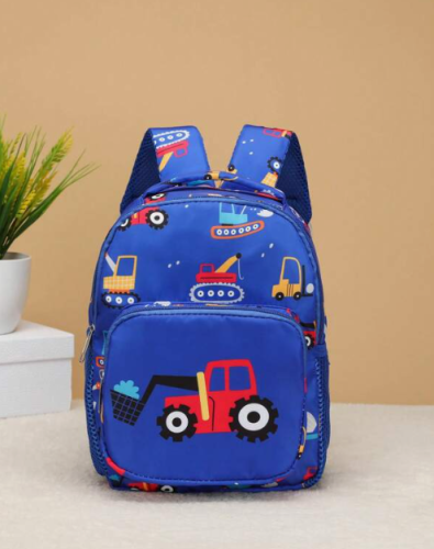 حقيبة ظهر كلاسيكية عشوائي تصميم رسوم كارتون حفارة نمط بحمالات قابل للتعديل سحاب امامي ولد