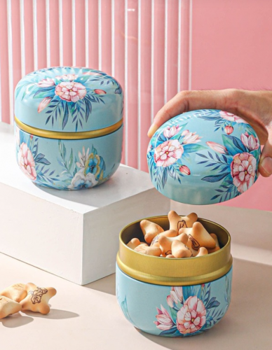 صندوق تخزين طعام نمط زهري قطعة واحدة