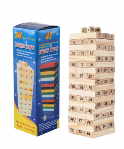 لعبه خشب نمط رقم قطعة المبنى الى منزل 54 قطعة / المجموعة