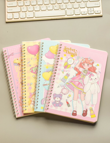 قطعة واحدة صور رسوم كارتون غطاء عشوائي دفتر حلزوني