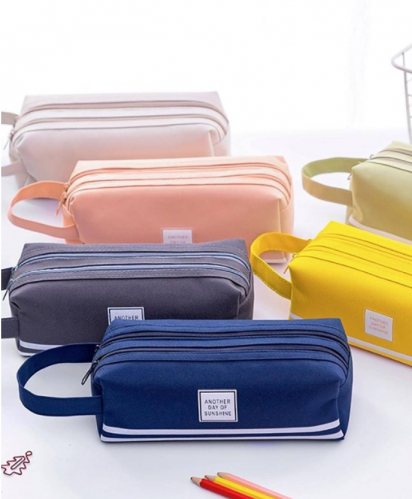 قطعة واحدة بطباعة شعار قرطاسية أسلوب أساسي سعة كبيرة قلم حقيبة الى طالب قرطاسية منظم