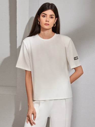 تيشيرت واسع بياقه دائريه