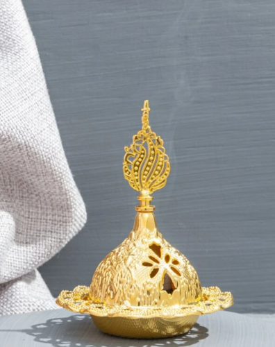 سبائك الزنك الجوف خارج مبخرة زهرة تصميم حامل البخور للمنزل 1 قطعة