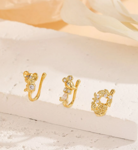 حلية انف بديكور حجر الراين 3 قطع