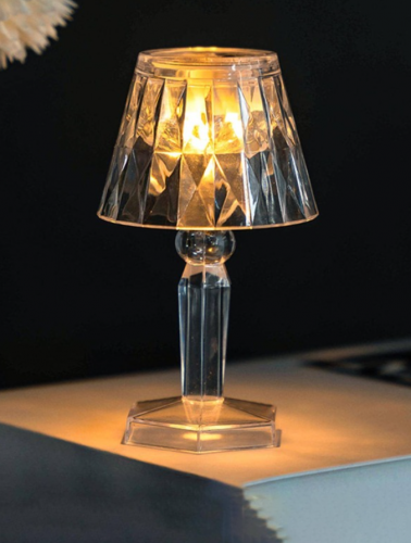 مصباح طاولة شفاف بلاستيك قطعة واحدة