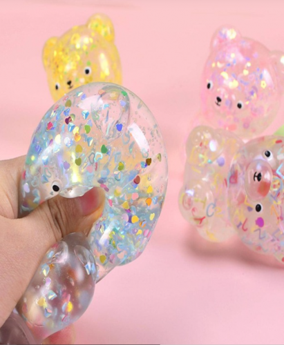 لعبة ضغط TPR كارتون لطيف بتصميم الدب الى منزل قطعة واحدة