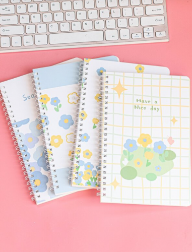 دفتر حلزوني نمط زهر عشوائي قطعة واحدة