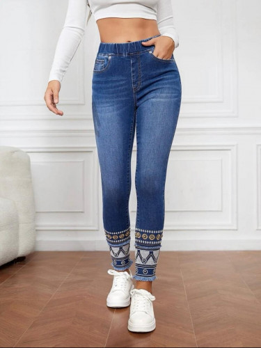 بنطلون جينز بخصر عالي نحيل