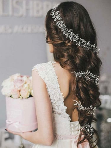 طوق الشعر مزخرف بلؤلؤ صناعي