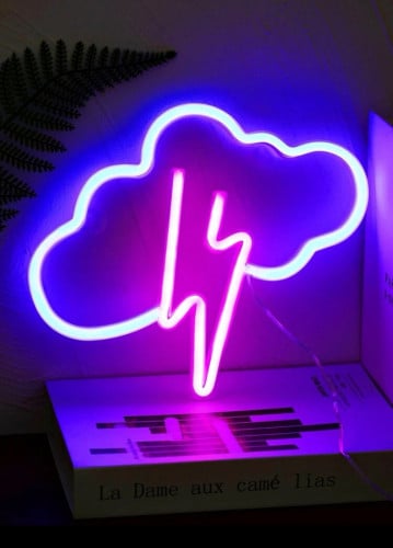 مصباح النيون على شكل برق و سحابة LED زينة للمنزل
