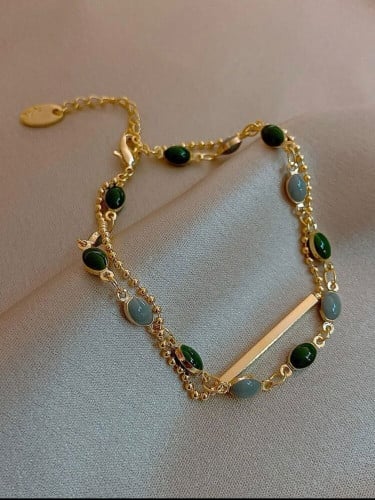 سوار طبقات خرز و مزخرف مربع