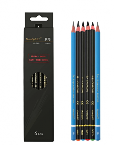 قلم فحم رسم 6 قطع