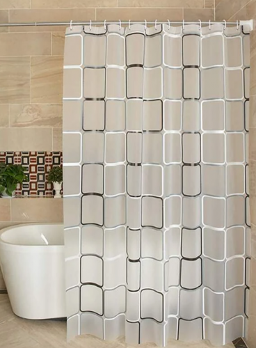 ستارة دش مقاومة للماء EVA دش نمط هندسي الى حمام قطعة واحدة