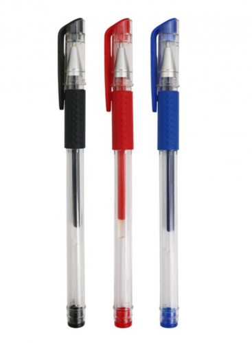 قلم جل محمول جل أسلوب أساسي 0.5 mm أسود أزرق أحمر الى مدرسة طالب الى كتابة 3 قطع