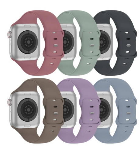 حزام ساعة سيليكون متوافق مع Apple Watch 6 قطع 42/44/45