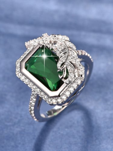 خاتم حجر الراين مزخرف بريش