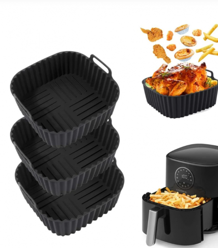 بطانة وعاء سيليكون مقلاة هوائية و طبق مقلاة هوائية سيليكون قطعة واحدة