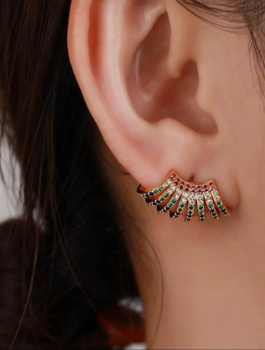 اقراط مسماري بديكورحجر الراين