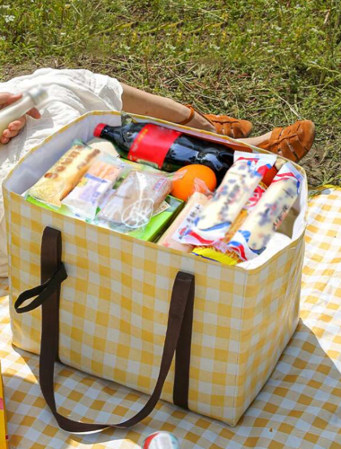 حقيبة طعام طباعة مربع النقش سعة عالية قطعة واحدة