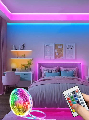 سلسلة اضواء 30/60/90/150 ليد 1/2/3/5 متر RGB مع ريموت كنترول - BASIC LIVING