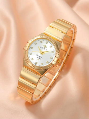 ساعة كوارتز بقرص مؤشر دائري