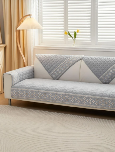 غطاء أريكة مقاوم للانزلاق مع ديكور دانتيل ندفة الثلج وبطانية غطاء أريكة 160*90