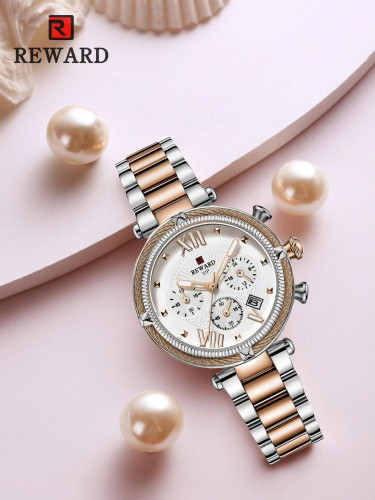 ساعة ممستديرة ضد الماء من الفولاذ الغير قابل للصدأ بلونين مع تاريخ