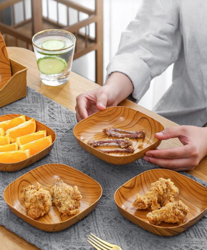 طبق نمط خشبي 4 قطع