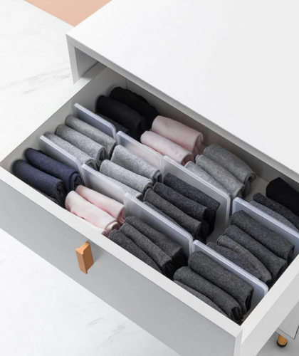 2قطع/طقم درج مبسط شفاف فاصل تنظيم الدرج الى استدام بيت