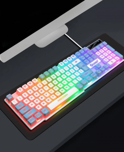 لوحة مفاتيح ألعاب لامع سلكي