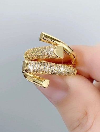 حلقة التفاف براقة مكعب زركونيا خاتم