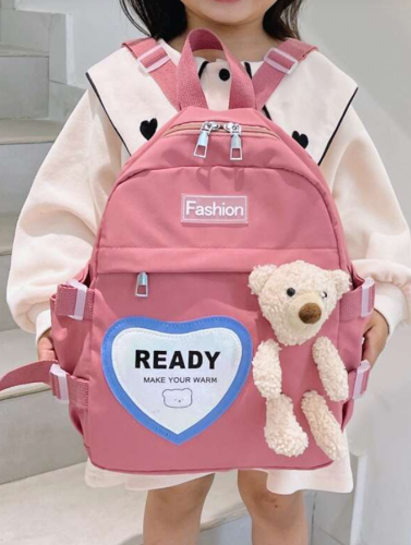 بنات حقيبة ظهر زخرفة رسوم كارتون بطباعة أحرف