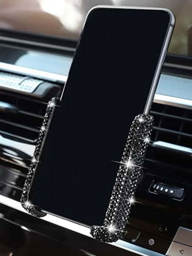 حامل هاتف محمول للسيارة بديكور حجر الراين
