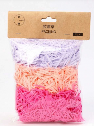 قطعة واحدة هدية بقصة ملفوفة مجعد و حشوة ألوان متباينة ورق تمزيقه لصندوق الهدايا