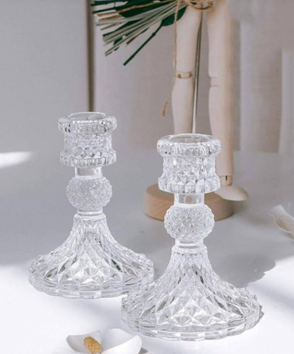 قطعة واحدة تفاصيل زهرة زجاج شمعة حديث زجاج بتصميم هندسي موقف شمعة الى منزل زخارف