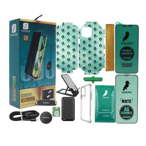 بكج الحماية المتكاملة من شركة  HOOPO ايفون 11 الحماية الأقوى لجهازك يحتوي على 13 قطعة