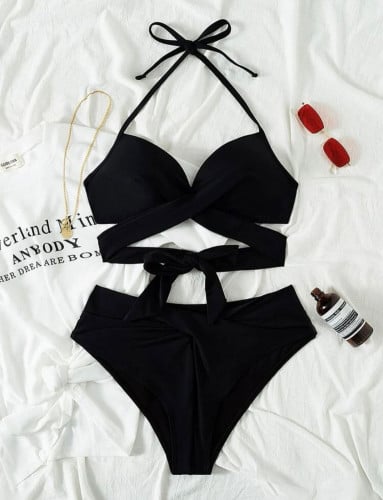 ملابس سباحة بيكيني مطوي امامي