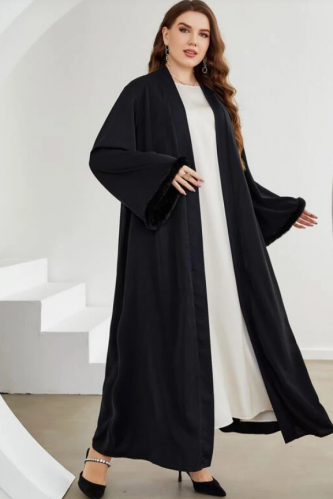 عباية باكمام شكل بوق زغبي