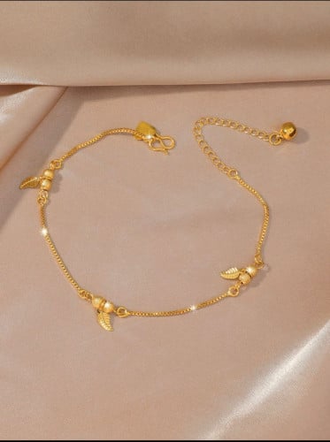 خلخال مزخرف باوراق شجر ذهبي