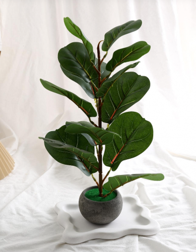 قدر صناعي وعاء أخضر زائف بلاستيك اوراق اشجار مع الى منزل زخرفة قطعة واحدة