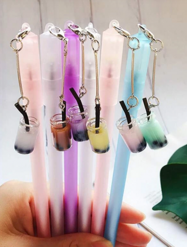 قلم جاف جل عشوائي تعليقة فقاعة شاي قطعة واحدة