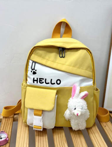 حقيبة ظهر بطباعة أحرف مزخرف بأرنب متعدد كيس بنات