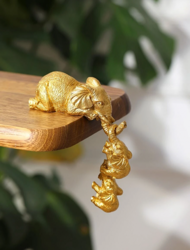 الفيل الطفل شنقا الطفل الفيل ، الأم الحب الفيل، الراتنج الحرف اليدوية، ديكور المنزل 3 قطع